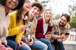 Group of teens laughing