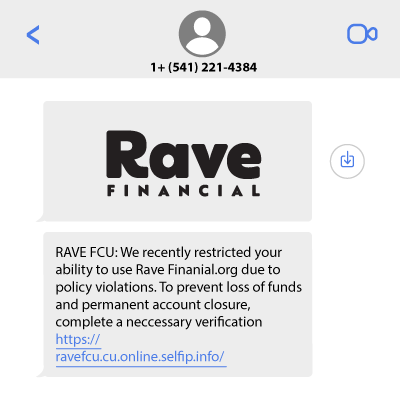 Fraudulent Text Message Example