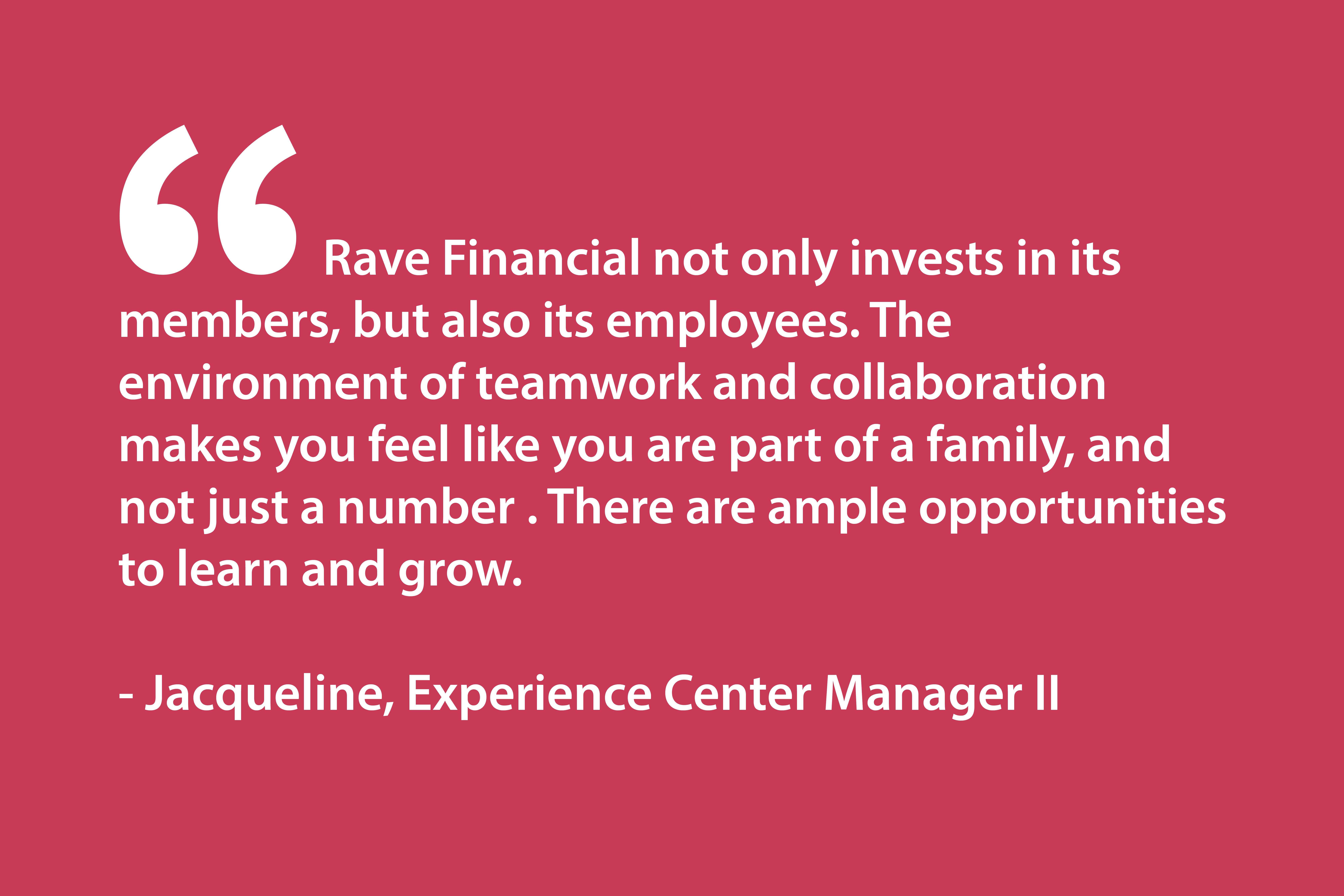 quote from Rave Financial employee
