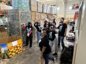 group of Rave Financial employees volunteering at Market to Hope