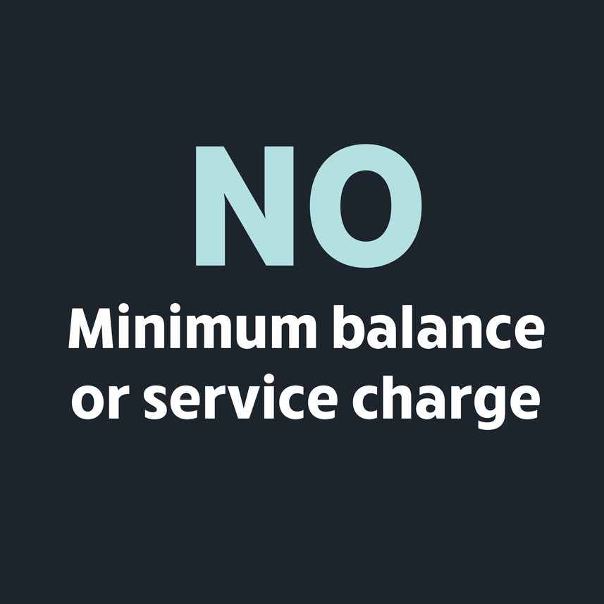 No min or monthly charge icon