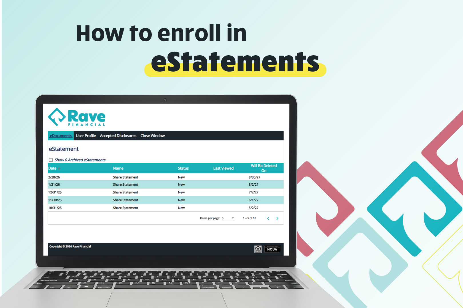 How to enroll in eStatements guide